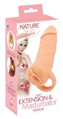 Nature Skin - Przedłużka Na Penisa I Masturbator Cipka 2w1 Średnia Nature Skin