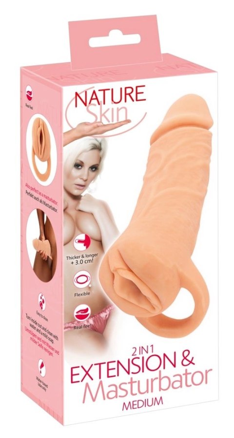 Nature Skin - Przedłużka Na Penisa I Masturbator Cipka 2w1 Średnia Nature Skin Nature Skin - Przedłużka Na Penisa I Masturbator Cipka 2w1 Średnia Nature Skin