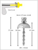 Penisplug - Wtyczka Dilator Do Cewki Moczowej Penisa Srebrna Umbrella Penisplug