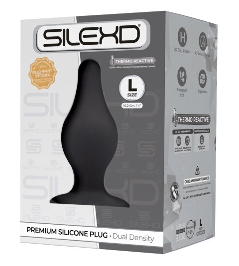 SilexD - Silikonowy Korek Analny Czarny 10.2 cm Model 2 Plug L SILEXD
