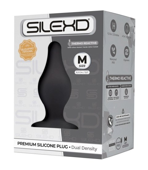SilexD - Silikonowy Korek Analny Czarny 9.3 cm Model 2 Plug M SILEXD