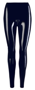 LATE X - Obcisłe Lateksowe Legginsy Z Zamkiem W Kroczu Czarne XL Late X