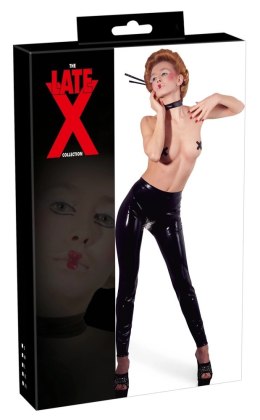 LATE X - Seksowne Lateksowe Legginsy Bez Krocza Czarne XL Late X