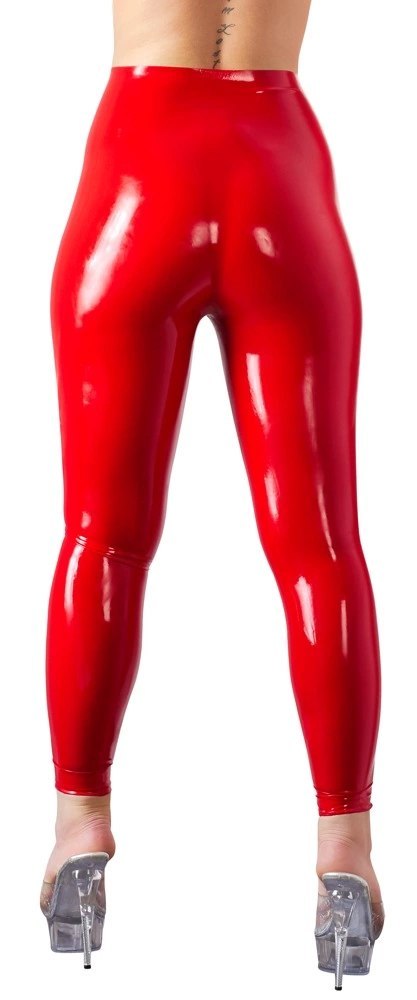 LATE X - Seksowne Wysokie Lateksowe Legginsy Czerwone XL Late X LATE X - Seksowne Wysokie Lateksowe Legginsy Czerwone XL Late X