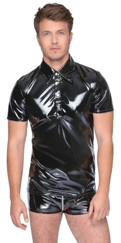 Black Level - Męska Czarna Koszulka Polo Z Połyskiem XL Black Level Black Level - Męska Czarna Koszulka Polo Z Połyskiem XL Black Level