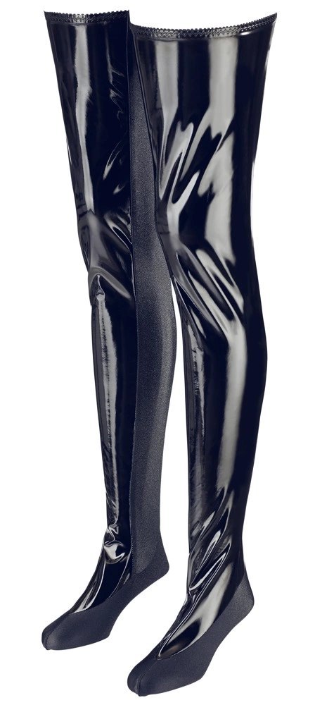 Black Level - Seksowne Vinylowe Pończochy Czarne M/L Black Level Black Level - Seksowne Vinylowe Pończochy Czarne M/L Black Level