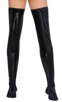 Black Level - Seksowne Vinylowe Pończochy Czarne S/M Black Level