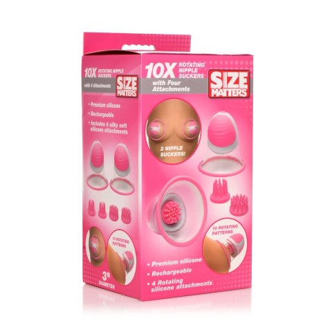 Obrotowe silikonowe przyssawki do sutków z 2 Xr Brands XR Brands Obrotowe silikonowe przyssawki do sutków z 2 Xr Brands XR Brands