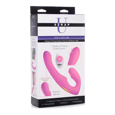 Silikonowy pulsujący i wibrujący strap-on bez ramiączek Xr Brands XR Brands Silikonowy pulsujący i wibrujący strap-on bez ramiączek Xr Brands XR Brands