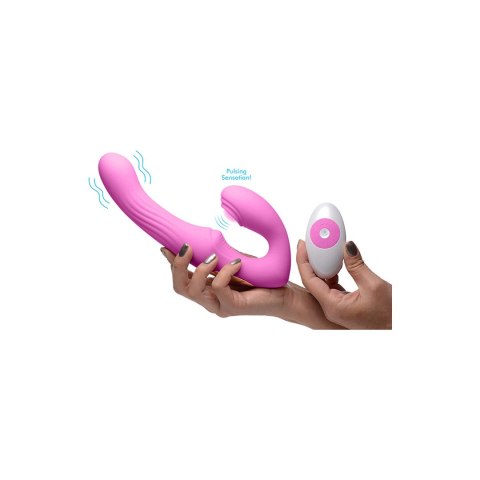 Silikonowy pulsujący i wibrujący strap-on bez ramiączek Xr Brands XR Brands Silikonowy pulsujący i wibrujący strap-on bez ramiączek Xr Brands XR Brands