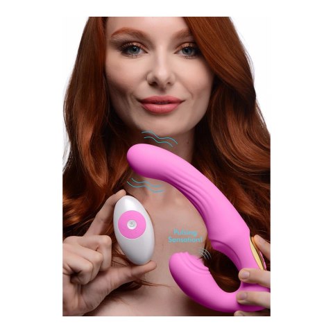 Silikonowy pulsujący i wibrujący strap-on bez ramiączek Xr Brands XR Brands Silikonowy pulsujący i wibrujący strap-on bez ramiączek Xr Brands XR Brands