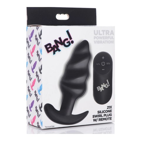 Vibrating Silicone Swirl Butt Plug with Remote Control Xr Brands XR Brands Vibrating Silicone Swirl Butt Plug with Remote Control Xr Brands XR Brands