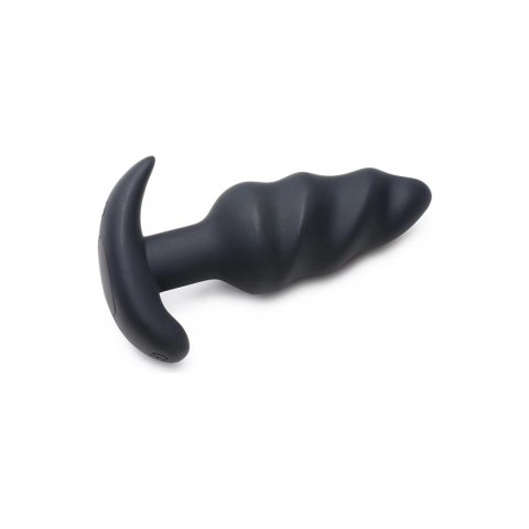 Vibrating Silicone Swirl Butt Plug with Remote Control Xr Brands XR Brands Vibrating Silicone Swirl Butt Plug with Remote Control Xr Brands XR Brands