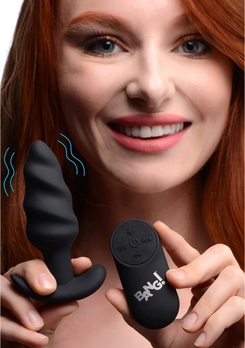 Vibrating Silicone Swirl Butt Plug with Remote Control Xr Brands XR Brands Vibrating Silicone Swirl Butt Plug with Remote Control Xr Brands XR Brands