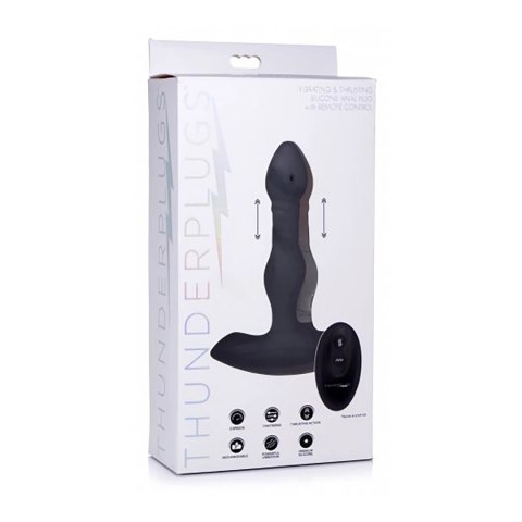 Wibrujący i pchający silikonowy plug z pilotem zdalnego sterowania Xr Brands XR Brands Wibrujący i pchający silikonowy plug z pilotem zdalnego sterowania Xr Brands XR Brands