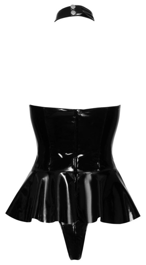 Black Level - Czarne Vinylowe Body Z Dołączoną Spódnicą XL Black Level Black Level - Czarne Vinylowe Body Z Dołączoną Spódnicą XL Black Level