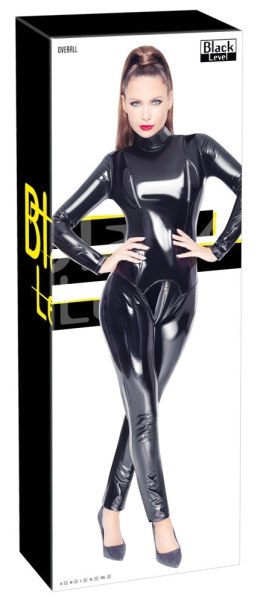 Black Level - Czarny Długi Vinylowy Kombinezon Z Zamkiem W Kroku 2XL Black Level