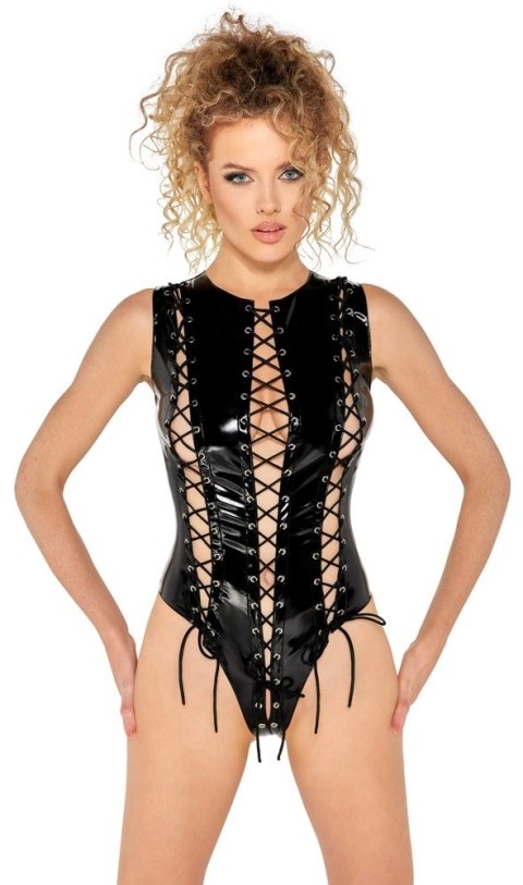 Black Level - Vinylowe Body Wiązane Sznureczkami Czarne L Black Level Black Level - Vinylowe Body Wiązane Sznureczkami Czarne L Black Level
