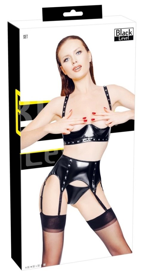 Black Level - Seksowny 3-Częściowy Vinylowy Komplecik XL Black Level Black Level - Seksowny 3-Częściowy Vinylowy Komplecik XL Black Level