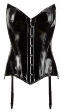 Black Level - Seksowny Vinylowy Gorset Z Paskami Do Pończoch 2XL Black Level