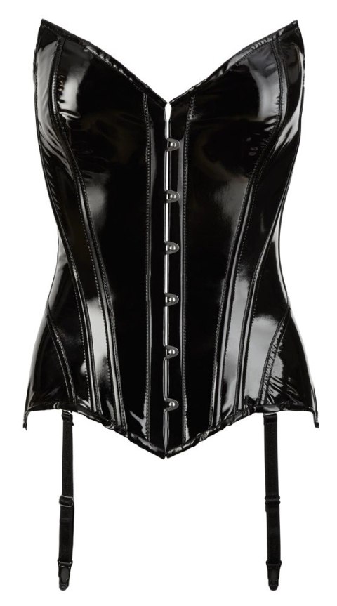 Black Level - Seksowny Vinylowy Gorset Z Paskami Do Pończoch 2XL Black Level Black Level - Seksowny Vinylowy Gorset Z Paskami Do Pończoch 2XL Black Level