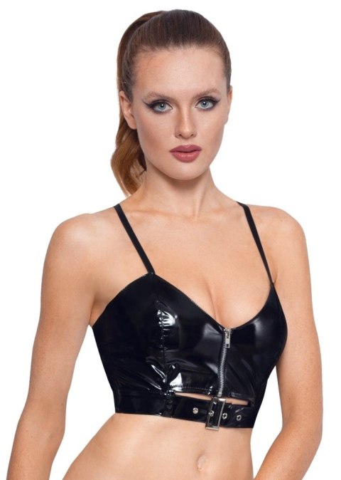 Black Level - Seksowny Vinylowy Top Z Zamkiem XL Black Level Black Level - Seksowny Vinylowy Top Z Zamkiem XL Black Level