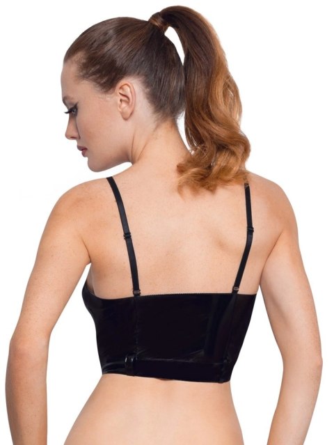 Black Level - Seksowny Vinylowy Top Z Zamkiem L Black Level Black Level - Seksowny Vinylowy Top Z Zamkiem L Black Level