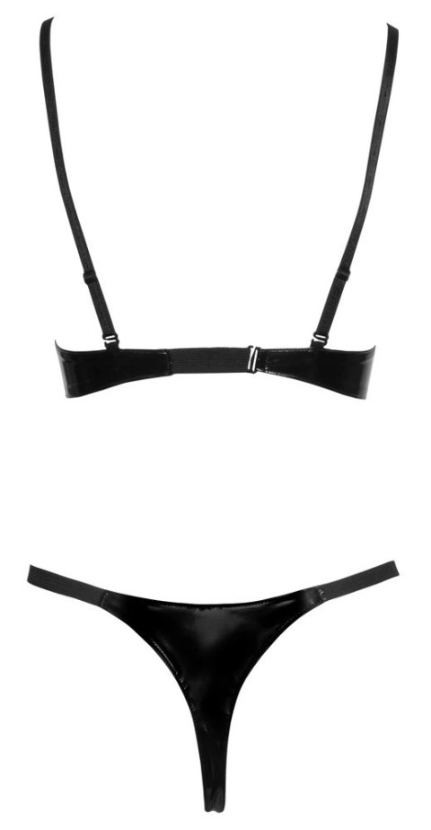 Black Level - Vinylowe Stringi + Wiązany Stanik L Black Level Black Level - Vinylowe Stringi + Wiązany Stanik L Black Level