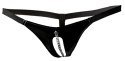 Black Level - Vinylowe Stringi Z Łańcuszkiem S/M Black Level