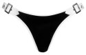 Black Level - Vinylowe Stringi Zapinane Na Klamrę Czarno-Białe XL Black Level
