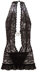 Cottelli LINGERIE - Seksowna Sukienka Z Delikatnej Koronki I Stringi Czarne L Cottelli LINGERIE