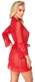 Kissable - Seksowny Szlafroczek Z Delikatną Koronką Czerwony L/XL Kissable