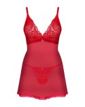 Obsessive - Półprzezroczysta Sukienka Z Koronką I Stringi Chilisa XL/2XL Obsessive