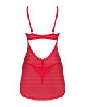 Obsessive - Półprzezroczysta Sukienka Z Koronką I Stringi Chilisa XL/2XL Obsessive