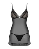 Obsessive - Seksowna Czarna Sukienka Z Głębokim Dekoltem I Stringami L/XL Obsessive