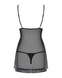 Obsessive - Seksowna Czarna Sukienka Z Głębokim Dekoltem I Stringami L/XL Obsessive