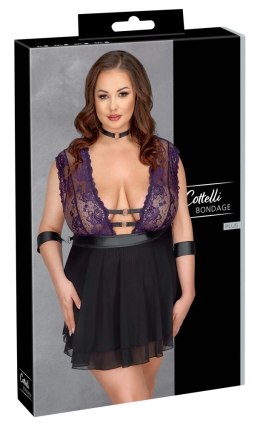Cottelli Bondage - Seksowna Babydoll Z Fioletową Koronką I Dodatkami Bondage 4XL Cottelli BONDAGE