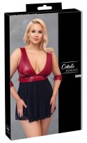 Cottelli Bondage - Seksowna Krótka Babydoll Z Mankietami Czerwono-Czarna 4XL Cottelli BONDAGE