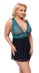 Cottelli CURVES - Babydoll Z Koronkową Górą I Siateczkową Spódnicą 3XL Cottelli CURVES