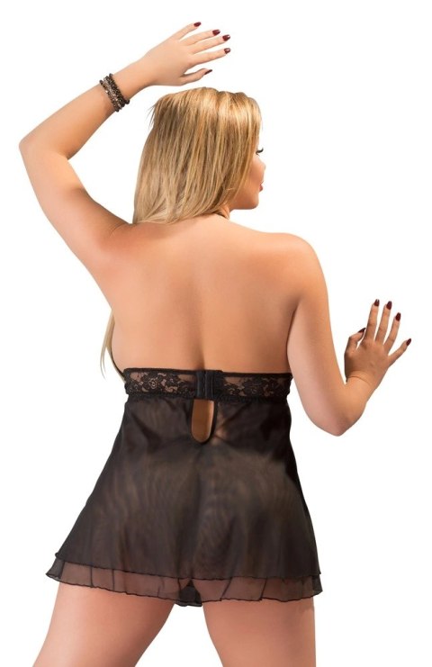 Cottelli CURVES - Seksowna Babydoll Z Rozcięciem Na Piersiach I Kokardką Czarna 4XL Cottelli CURVES Cottelli CURVES - Seksowna Babydoll Z Rozcięciem Na Piersiach I Kokardką Czarna 4XL Cottelli CURVES
