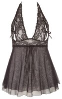 Cottelli CURVES - Seksowna Babydoll Z Rozcięciem Na Piersiach I Kokardką Czarna 4XL Cottelli CURVES