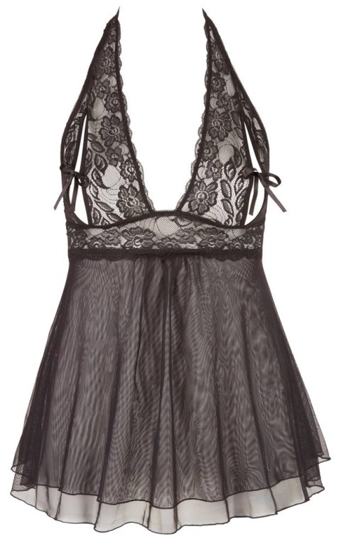 Cottelli CURVES - Seksowna Babydoll Z Rozcięciem Na Piersiach I Kokardką Czarna 4XL Cottelli CURVES Cottelli CURVES - Seksowna Babydoll Z Rozcięciem Na Piersiach I Kokardką Czarna 4XL Cottelli CURVES