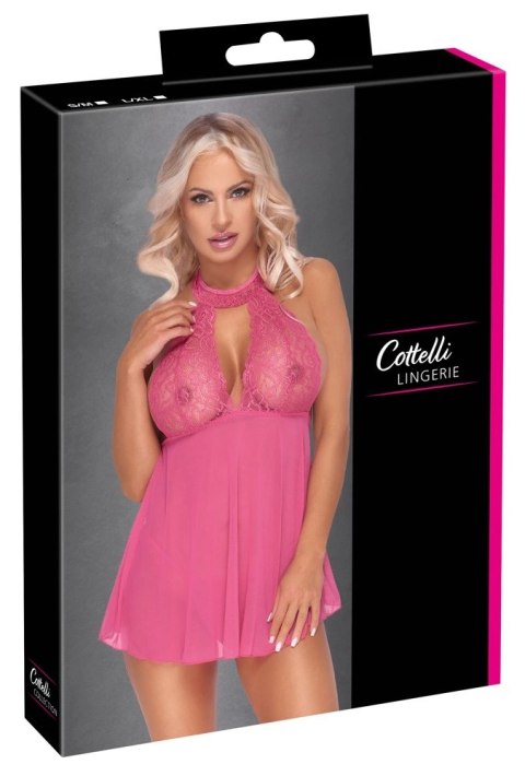 Cottelli LINGERIE - Różowa Haleczka Z Delikatną Koronką + Stringi L/XL Cottelli LINGERIE Cottelli LINGERIE - Różowa Haleczka Z Delikatną Koronką + Stringi L/XL Cottelli LINGERIE