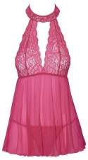 Cottelli LINGERIE - Różowa Haleczka Z Delikatną Koronką + Stringi L/XL Cottelli LINGERIE