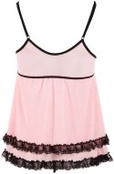 Cottelli LINGERIE - Seksowna Różowa Koszulka Nocna Z Koronką + Stringi XL Cottelli LINGERIE