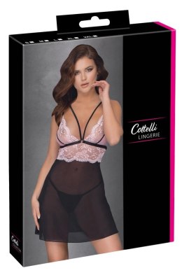 Cottelli LINGERIE - Seksowna Siateczkowa Halka Z Różową Koronką XL Cottelli LINGERIE