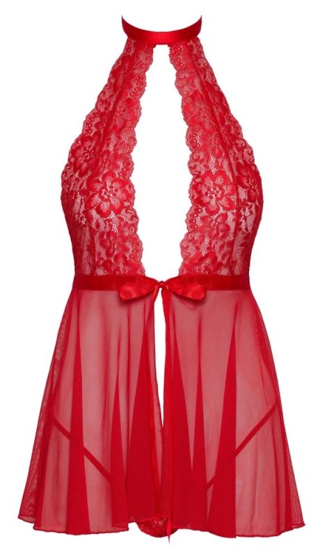 Kissable - Seksowna Haleczka Z Dodatkiem Koronki + Stringi Czerwone S/M Kissable Kissable - Seksowna Haleczka Z Dodatkiem Koronki + Stringi Czerwone S/M Kissable