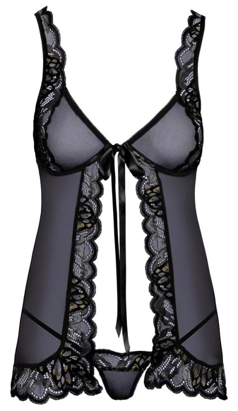 Kissable - Seksowna Koszulka Nocna Z Koronką + Stringi Czarne L/XL Kissable Kissable - Seksowna Koszulka Nocna Z Koronką + Stringi Czarne L/XL Kissable
