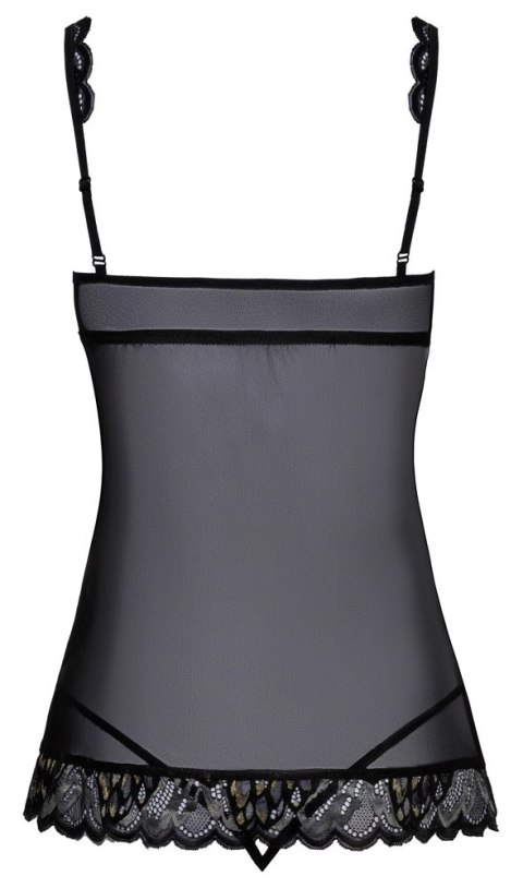 Kissable - Seksowna Koszulka Nocna Z Koronką + Stringi Czarne L/XL Kissable Kissable - Seksowna Koszulka Nocna Z Koronką + Stringi Czarne L/XL Kissable