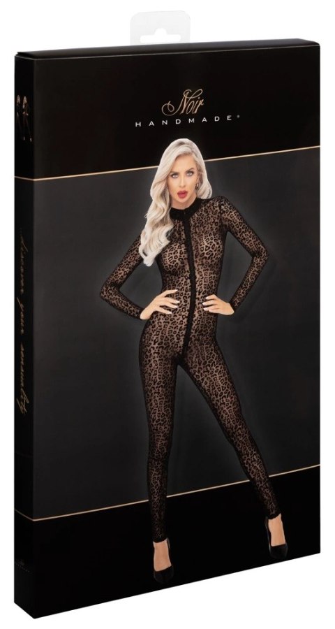 Noir - Seksowny Długi Kombinezon W Stylu Panterki XL Noir Noir - Seksowny Długi Kombinezon W Stylu Panterki XL Noir